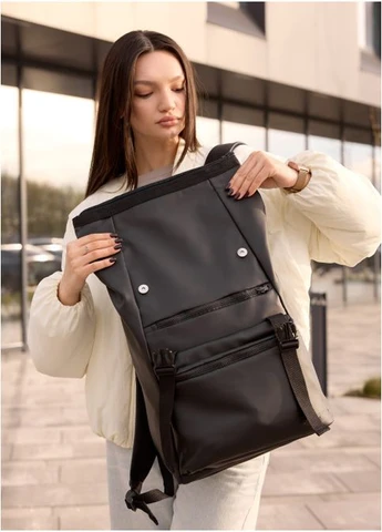 Рюкзак RollTop 0SHn чорний Sambag (302519069)