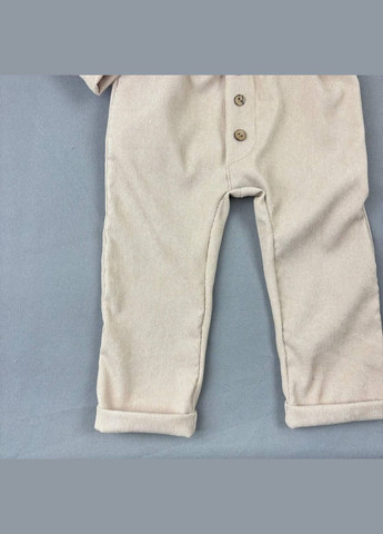 Святковий костюм для хлопчика/ костюм на хрещення (біла сорочка+бежеві штани+метелик+піджак) No Brand (328439939)