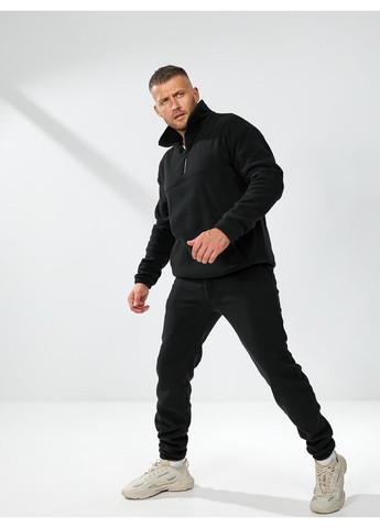 Чорний зимній костюм чоловічий турецький двосторонній фліс полар,туреччина, теплий дуже,штани та кофта Україна