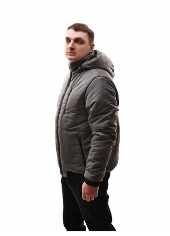 Темно-серая куртка зимняя мужская Sport