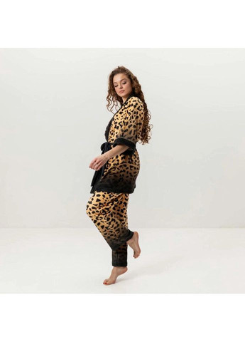 Комбінована всесезон комплект жіночий з плюшевого велюру штани та халат звіряче бажання 3444_m 16060 m FlexDress