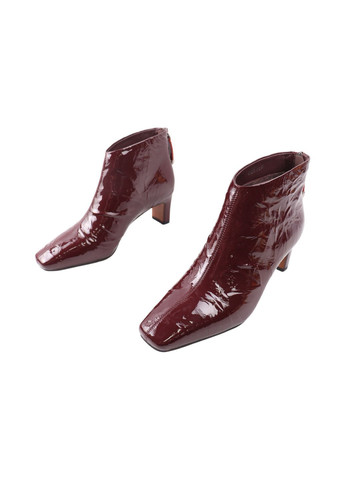 Бордовые ботильоны женские бордовые натуральная лаковая кожа Berisstini 347-25DH