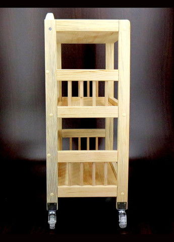 Этажерка из дерева для ванной на колёсиках Комуния бланже (АБТ-006301) No Brand (328208711)