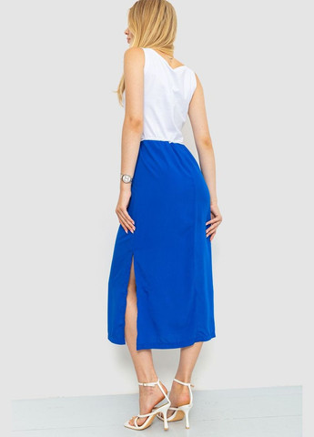 Комбінована сукня-сарафан повсякденний двокольоровий, колір біло-синій, Ager