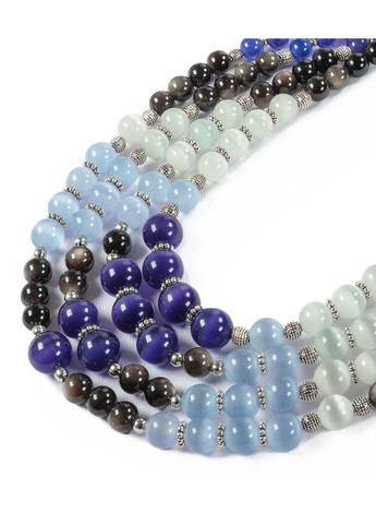 Намисто "Екліпс" Котяче око, Обсидіан Fursa fashion (366812923)