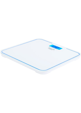 Весы напольные AD 8183 white электронные/ 180кг/ 2хААА автовыключение/ синяя подсветка Adler (360400324)