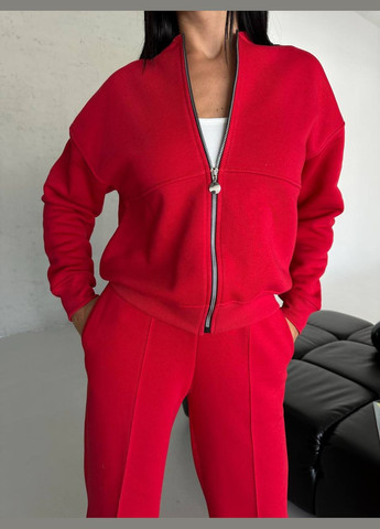 Женский теплый качественный спортивный костюм: кофта бомбер на молнии и брюки палаццо со стрелками с утеплением No Brand (316094569)