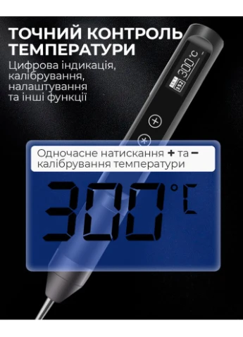 Паяльник USB 30 портативний / олово, підставка / жало 210 / 480°C / 9-12В / Type-C / 30 Вт Білий No Brand (375046334)