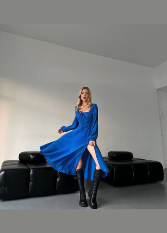 Синее женское платье из муслина цвет электрик р.42/44 449187 New Trend