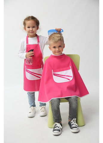 Набір перукаря дитячій (колір рожевий) Making накидка + фартух (348432813)