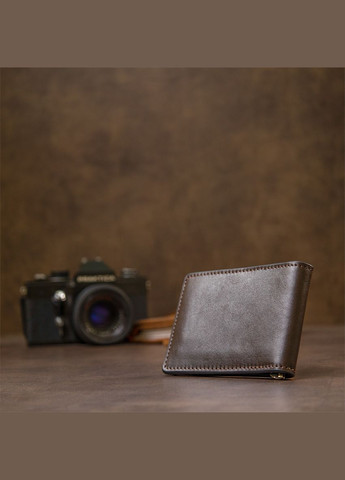 Чоловічий шкіряний затиск для грошей 11478 Коричневий Grande Pelle (329147244)