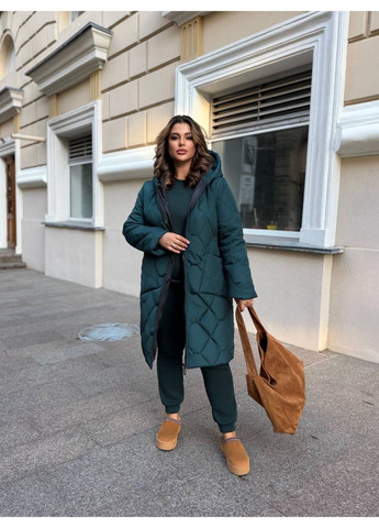 Изумрудная зимняя ✨ зимнее стеганное пальто «канада» — замеры в описании ❄️ куртка-пальто GD/GL Модний простір