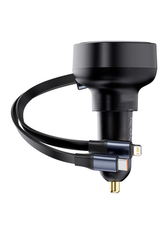 Автомобільний зарядний пристрій Enjoyment Pro Car Charger C+Retractable C & iP Cable 60W Cluster Black Baseus Enjoyment Pro C+Retractable C&iP Cable (330032372)