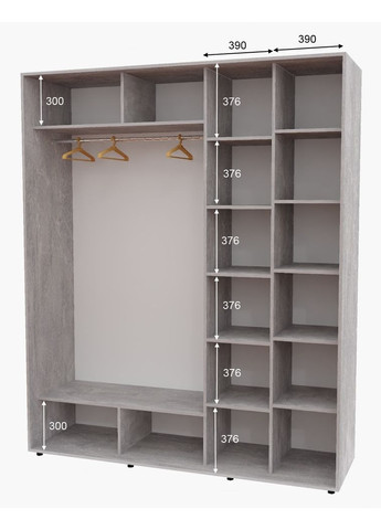 Шафа-купе дводверна 200*60*250 см Індастріал 2 двері Дзеркало Алекса (360453152)