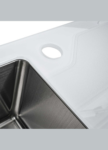 Кухонна мийка Handmade WHITE GLASS 780х510х200 Platinum (269793490)