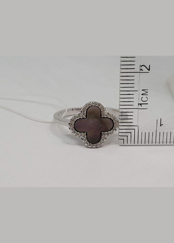 Серебряное кольцо Клевер с перламутром. 12111487034Ч Diama (278315224)