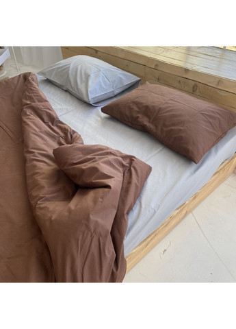 Постільна білизна Сірий+шоколад ранфорс Двухспальний розмір, наволочки 70/70 No Brand (363190045)