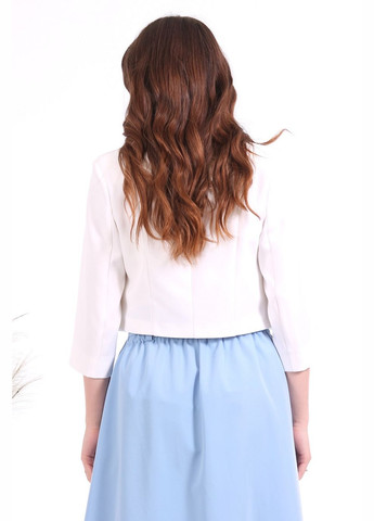 Молочный женский жакет укороченный женский 046 креп молочный Актуаль - демисезонный