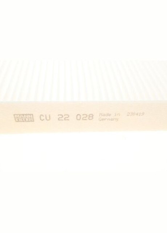 Фільтр салону Renault Alaskan 17-/Nissan Navara NP300 15-/MB X-class (W470) 17 FILTER CU 22 028 UA63 Mann Filter (347153408)
