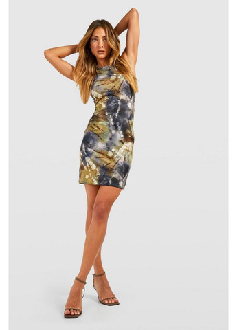 Комбинированное повседневный платье Boohoo с рисунком