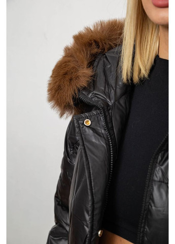 Чорна зимня куртка жіноча зимова коротка Ager 244R865