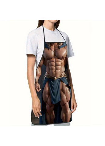 Фартух чоловічий прикольний Накачаний чоловік з м’язами 74 на 54 см різнобарвний Jannet Фартух (361893444)