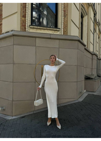 Молочное праздничный, коктейльное, повседневный, вечернее, деловое, кэжуал женское платье силуэтная FINO Mode