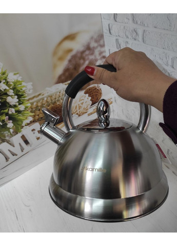 Чайник 2.7л из нержавеющей стали со свистком KM-1097 Kamille (351584818)