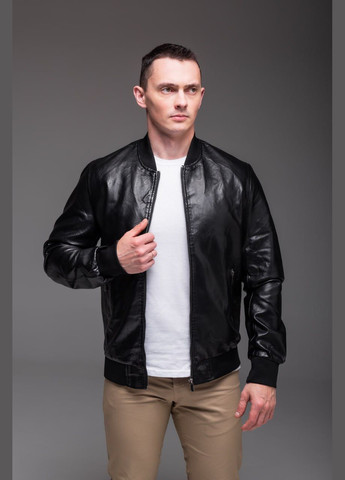 Базовый мужской бомбер из эко-кожи Vakko на молнии (304868067)