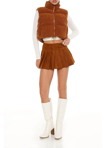 Стильна коротка жилетка тедді Forever 21 коротка тедді жилетка (322287091)