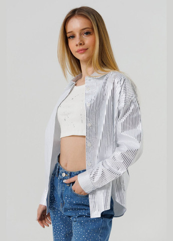 Белая повседневный рубашка LocoLoco