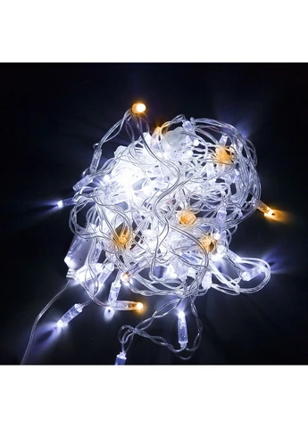 Гирлянда бахрома уличная белая/желтая Flash 75LED IP44 прозрачный 2x0,7м StarLight (396491715)