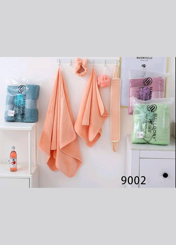 Набор полотенец и мочалки для девушки Персик (П4К-m-dush-001-01) No Brand комбинированный