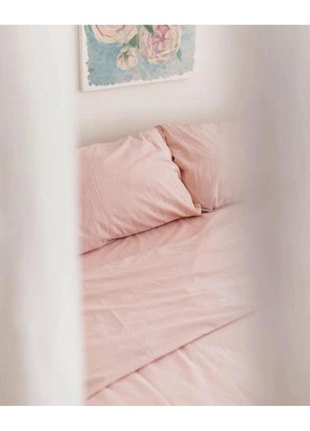 Постельное белье двуспальное Home Вареный хлопок 20473 180х215 см светло-розовое DUSHKA (327791667)