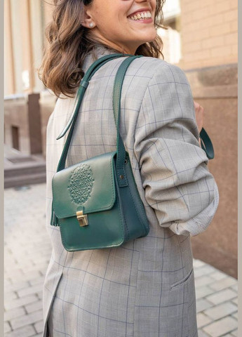 Шкіряна жіноча бохо-сумка Лілу зелена (A-026536) BlankNote кросс-боди (327874146)