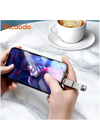 Адаптер OTG USB-A 3.0 Lightning Dark Grey протиударний для iPhone 6 McDodo (370166212)