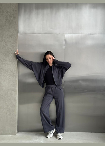 Женский темно серый в стиле Zara стильный качественный трендовый No Brand костюм (285710747)