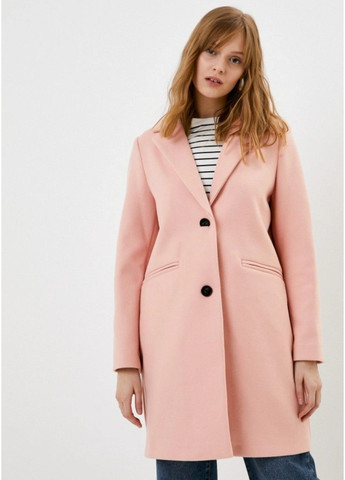 Розовое демисезонное Женское однобортное пальто (56335) M Розовое M&S