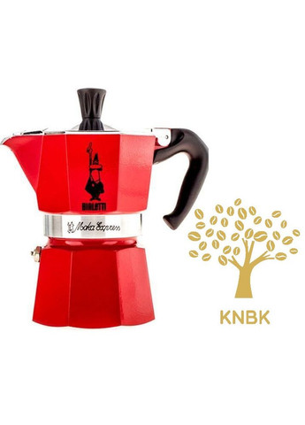Гейзерная кофеварка Moka Express 130 мл. 3 чашки Красная (R-14240-VS) Bialetti (303348020)