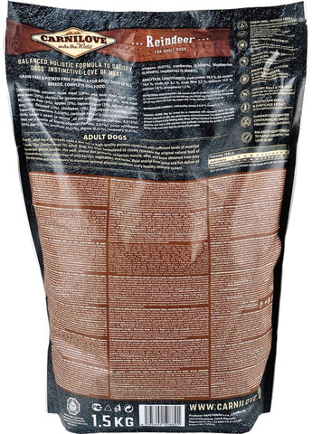 Сухой корм для взрослых собак всех пород Raindeer 1.5 кг (8595602508891) Carnilove (315868272)