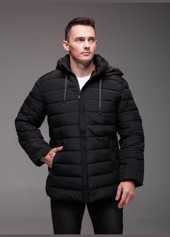 Чорна зимня куртка зимова на хутрі ❄️ до -25 великі розміри No Brand