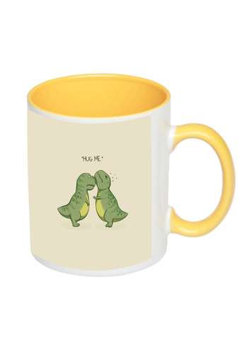 Чашка с принтом "Hug me" 330мл (цвет жёлтый) (17780) No Brand (312487323)