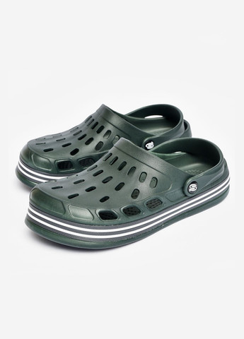 Кроксы мужские темно-зеленого цвета Let's Shop (327795968)