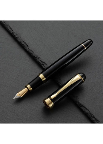 Ручка перова чорна з золотим візерунком для каліграфії та письма, металевий корпус, товщина письма 0.5 мм No Brand (362682327)