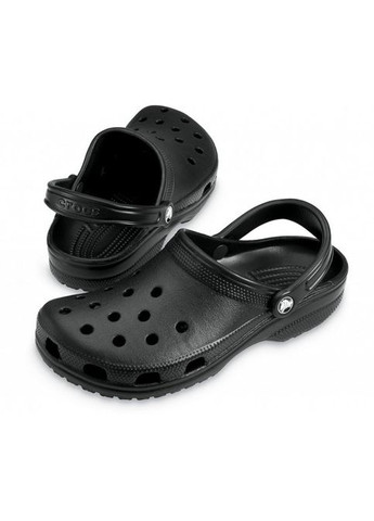 Черные сабо classic clog black 10001-w Crocs