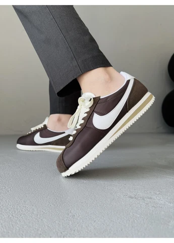 Білі кросівки чоловічі nike cortez brown/white найк кортез білі демісезон No Brand
