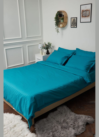 Комплект постільної білизни Дитячий 110х140 наволочки 2х50х50 Turkish Blue Satin Stripe (MS-830000190) Moon&Star TurkishBlue (293173258)
