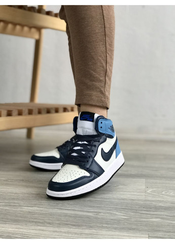 Кросівки жіночі і чоловічі Nike Air Jordan 1 Retro High Patent Blue toe| Найк Джордан 1 Ретро сині No Brand сині демісезони (362561831)