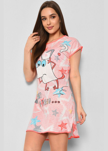 Ночная рубашка женская розового цвета с рисунком Let's Shop (290839459)