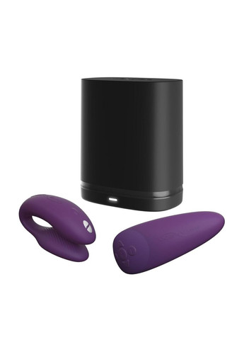 Смарт-вібратор для пар We-Vibe Chorus Purple, сенсорне керування вібраціями стисненням пульта No Brand (366878770)